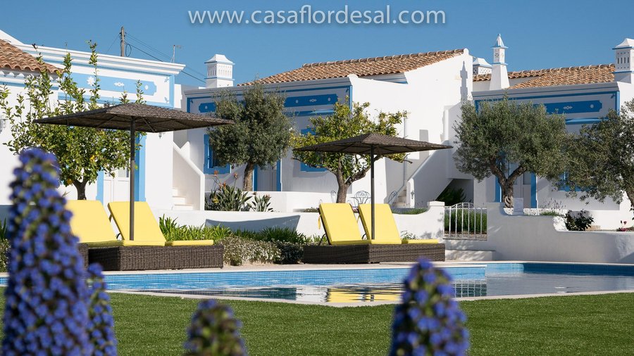 The large pool with sunbeds