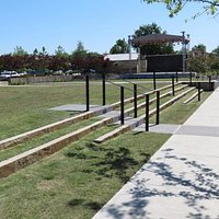 Large lawn facing the performance stage.