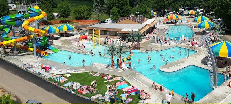 Kamp Dels Perry's Paradise pool complex. One of the many things for your family to enjoy during
