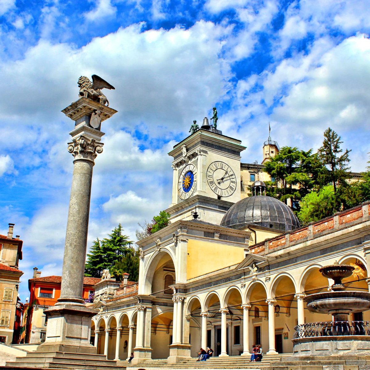 Clock tower and castle in Piazza Liberta, Udine, Friuli Venezia-Giulia,  Italy Stock Photo - Alamy