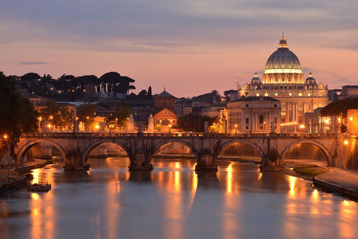 Il Tevere e Basilica di San Pietro, Roma