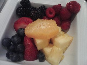Fruit from the breakfast buffet
