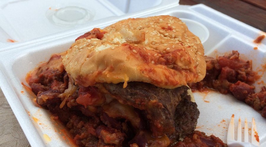 Inedible chili cheeseburger at Tall Pines