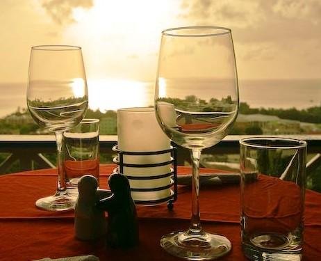 A sunset view from our leisure deck having a glass of wine