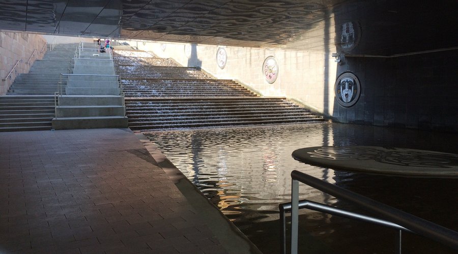 The Passage located adjacent to the Tennessee Aquarium and at the site of the Trail of Tears is 