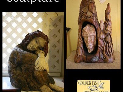 Sculpture at the Golden Fish Art Gallery