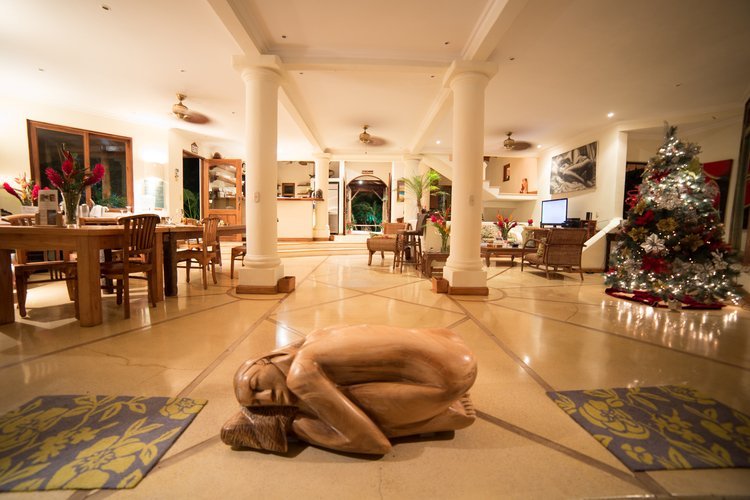 Dining and common area in the evening