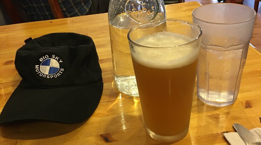 A cold Hefeweizen at the Blue Joint.