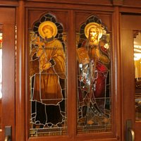 Stained glass door