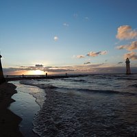lovely to walk on evening tide come in
