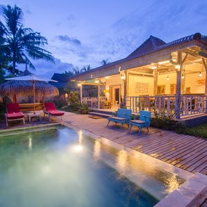 Evening Joglo pool view