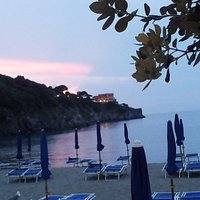 La vista dai tavoli a cena.