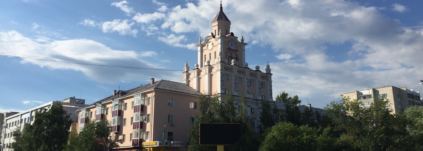 Clock tower in summer