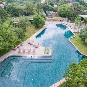 Templation Hotel in Siem Reap, image may contain: Resort, Hotel, Chair, Villa
