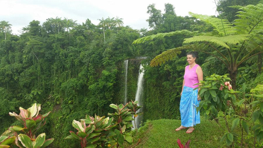 Viewing area at the top of Fuipisia Waterfall