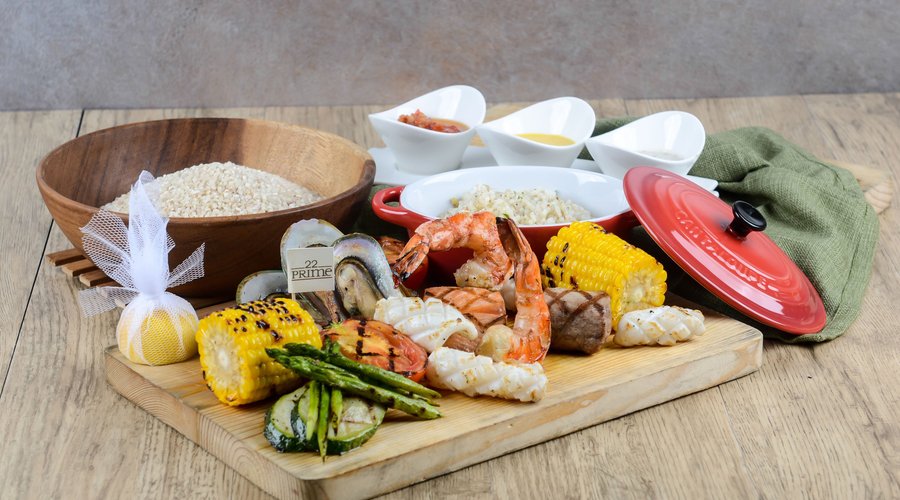 Grilled mix seafood