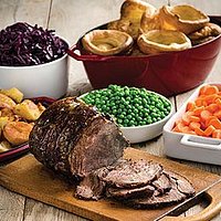 Tasty meat and fresh seasonal veg