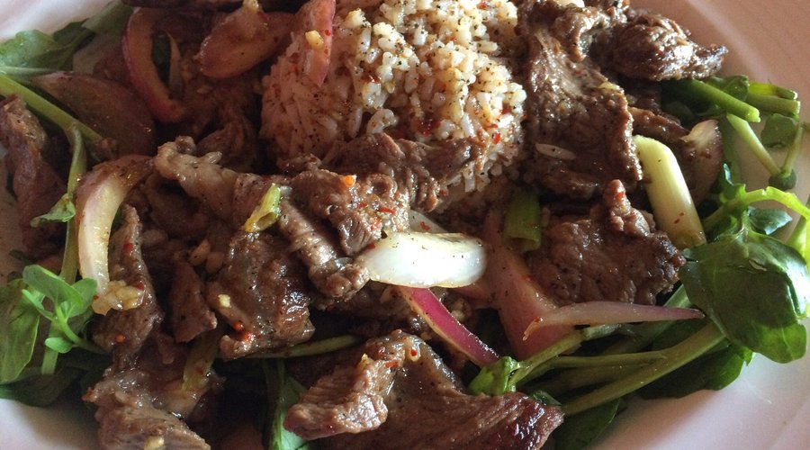 This is their current Vietnamese beef special dish.  I went with the hottest they could make it 