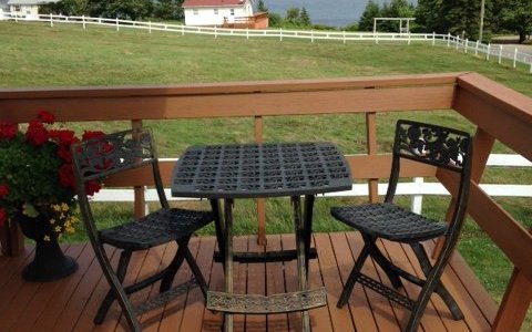 Deck overlooking the water