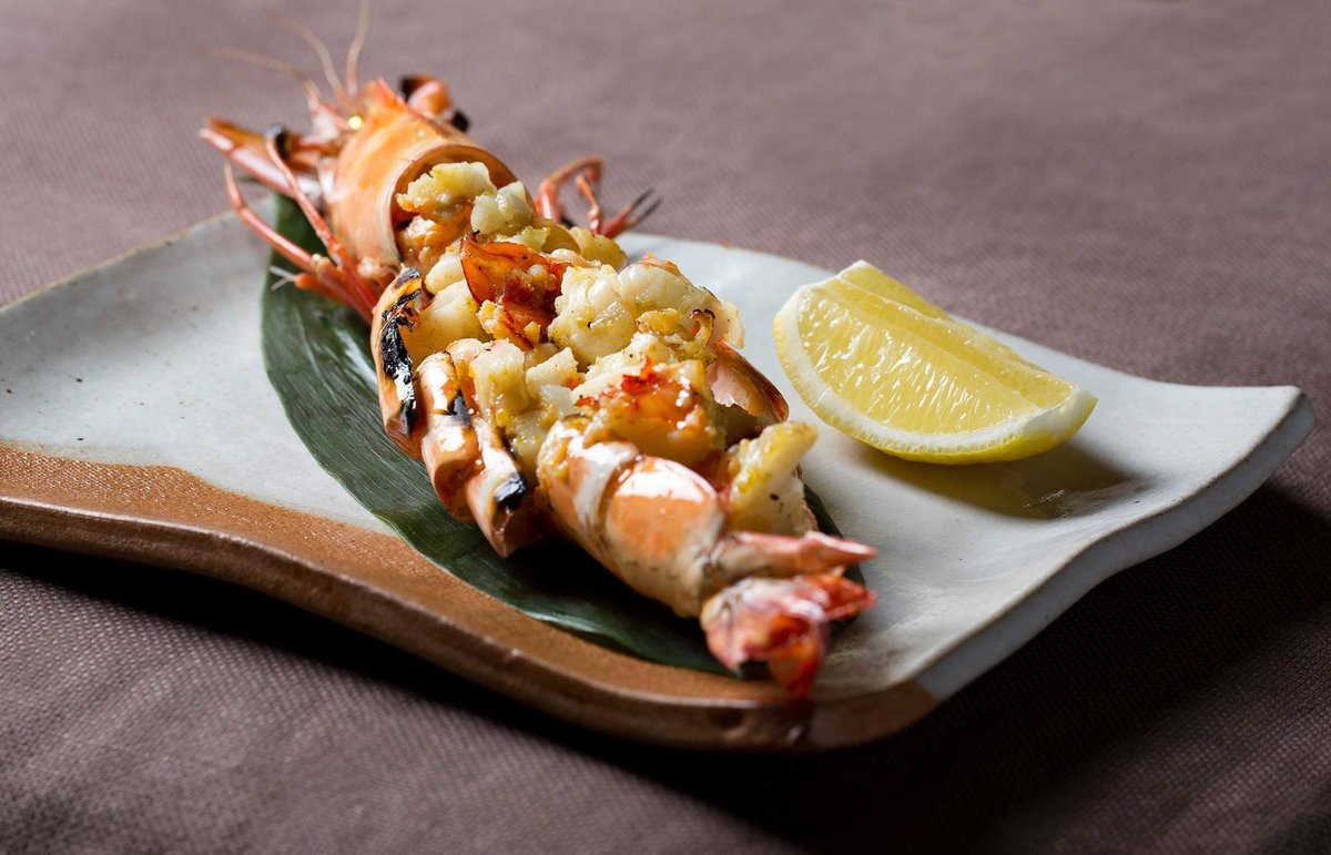 Jumbo tiger prawn with yuzu koshu sauce