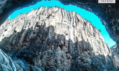 This spectacular View is the skyline of the cave pool in AlHidan Water Trail. Madaba-Jordan.