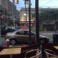 From inside restaurant