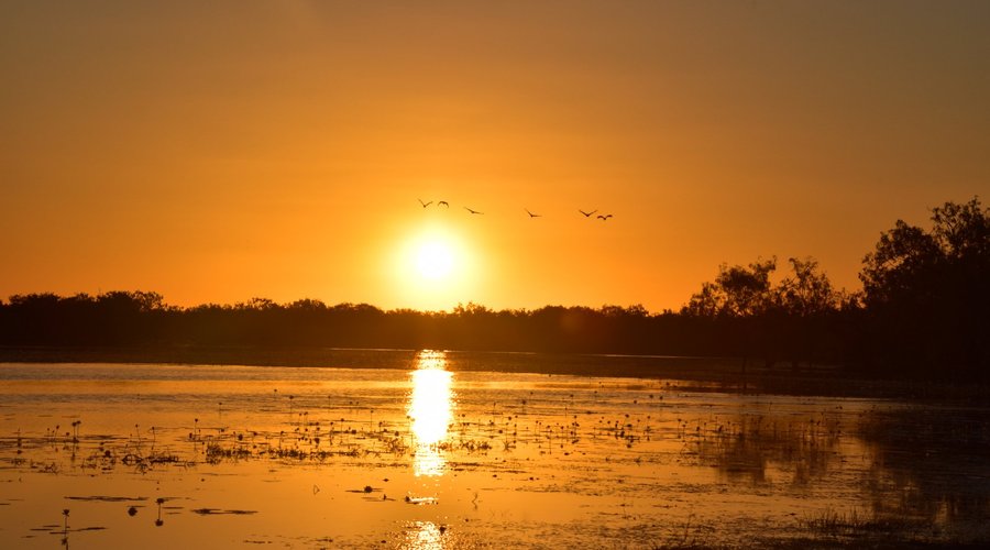 Spectacular sunsets over the lagoon
