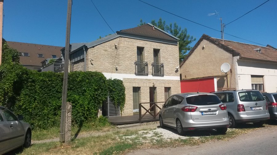 The hotel and parking