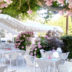 Petit Hotel, il cortile e le ortensie