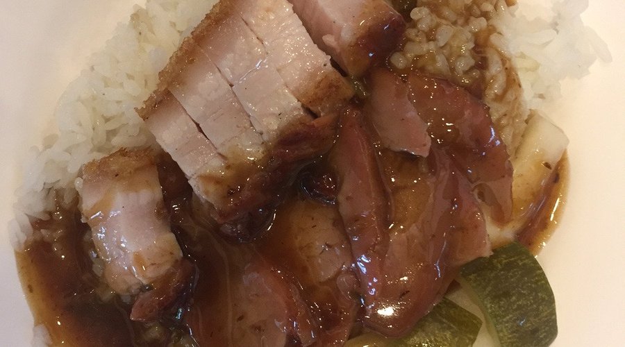 Roasted Pork & Crispy Pork Belly Over Rice. Simple but yummy!