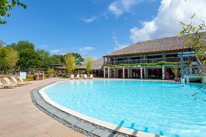 Bluewater Panglao Beach Resort in Panglao Island, image may contain: Hotel, Villa, Resort, Pool