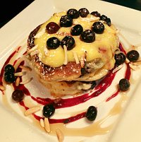 Gluten free buttermilk pancakes with lemon curd... yum!