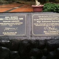Tanda peresmian Gua Maria Talanging Sih