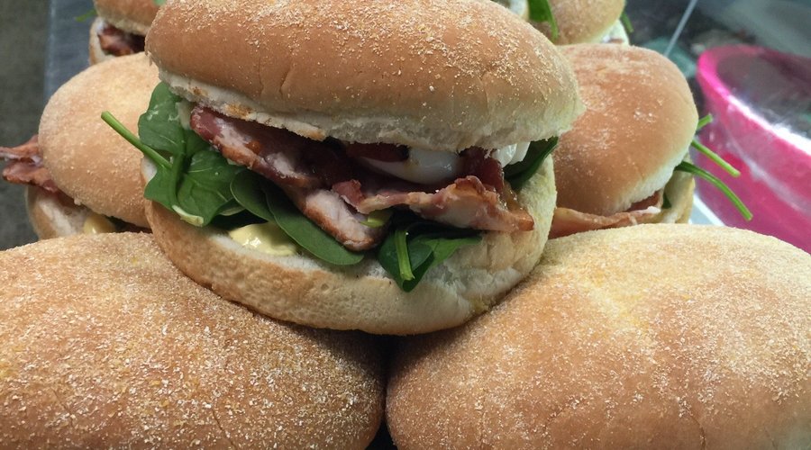 Salmon kumara and feta cakes, Mexican chicken burritos, breakfast baps .. Egg bene in a bun !!!