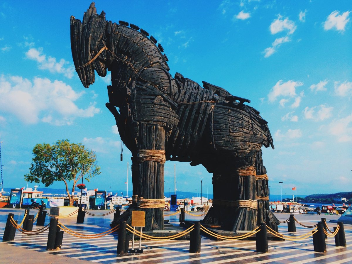 Cavalo de tróia na cidade de canakkale