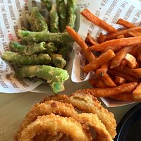 ~~tempura green beans, sweet potato fries, onion rings