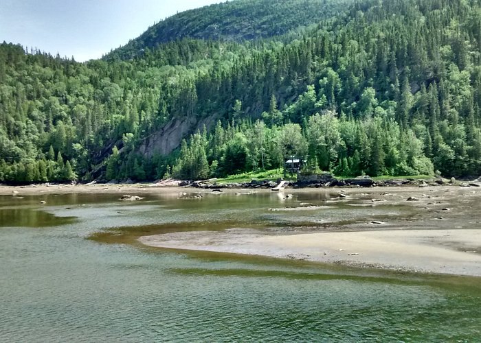 Taken at low tide - beautiful mountains all around us with a few little cabins on the shore