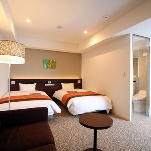 Urban Hotel Kyoto Nijo Premium in Kyoto, image may contain: Dining Room, Dining Table, Indoors, Potted Plant