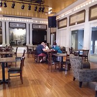 Sitting area. Choose from either table and chairs or the winged-back chairs.