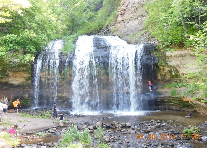walking under the falls