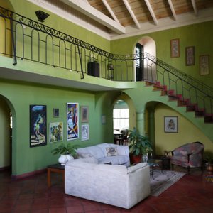 This is the lobby, which serves as a living room of sorts. All the bedrooms are upstairs.