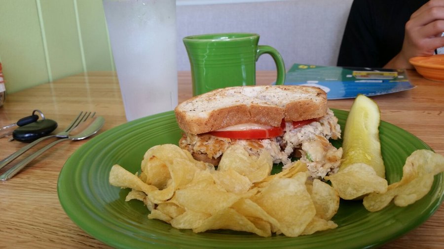 Gluten free tuna melt & chocolate chip pancakes!