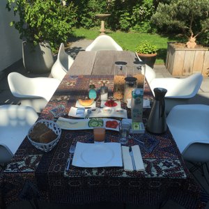 Breakfast in the garden.