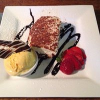 Tiramisu (the best I have ever had) with cornish ice cream