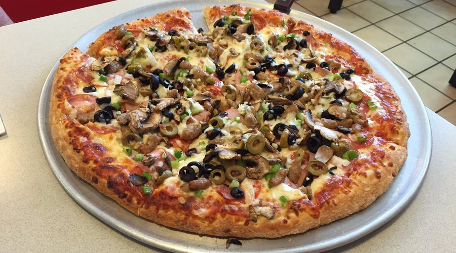 Large pizza with the "works"