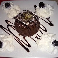 Unimpressive chocolate lava cake -- cake was quite dry
