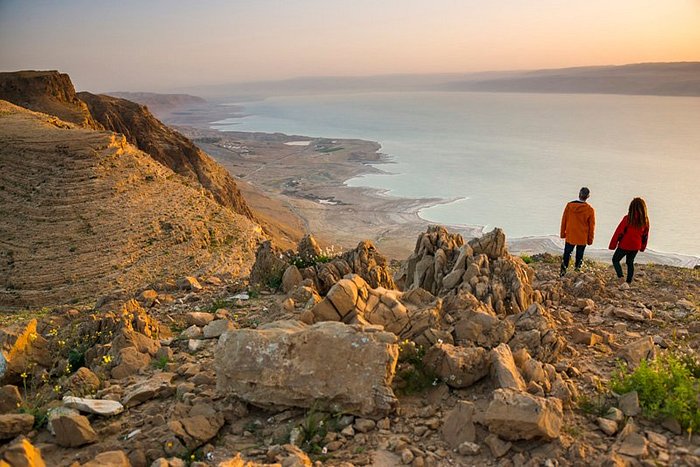 Standing at the Dead Sea observation point