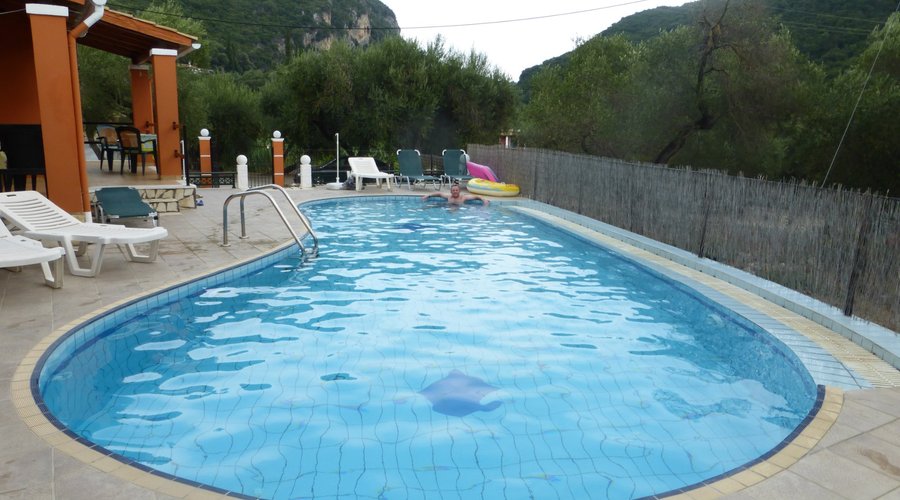 The pool next to the apartments.