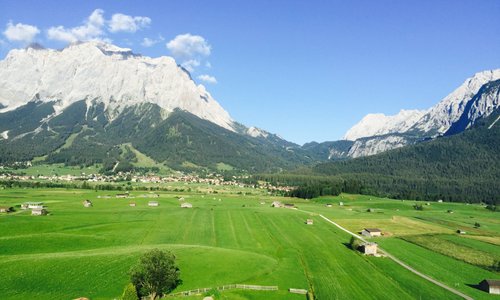 Uitzicht vanuit de kamer richting Ehrwald