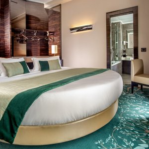 Gioberti Art Hotel in Rome, image may contain: Furniture, Hotel, Building, Bed